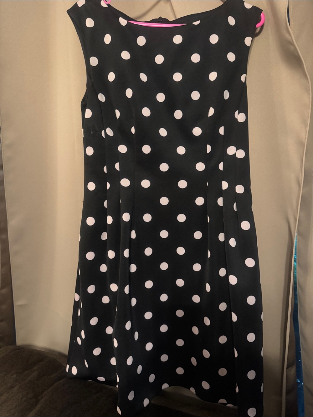 Vince Camuto Black Dress with White Polka Dots